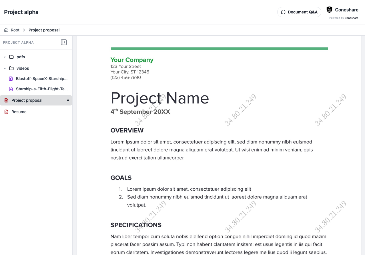 Dynamic watermarking displaying the viewer's verified email